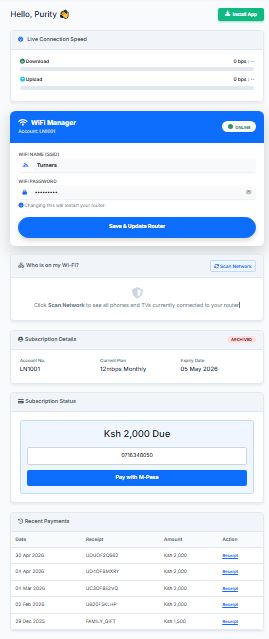 Customer Portal Interface